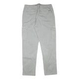 INDICODE Mens Cotton Blend Grey Regular Cargo Trousers W33 L31 Drawstring Waist