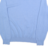 MCGREGOR Mens Blue Plain Cotton Blend V-Neck Basic Knit Jumper L Casual