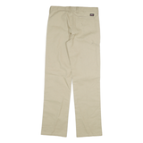 DICKIES Womens Beige Cotton Blend Regular Straight Trousers W28 L30 Workwear Zip