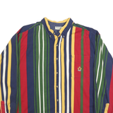 RESOLUTE BAY Mens Red & Green Striped Pattern Shirt XL Cotton Button-Down