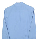 OLIVER GRANT Womens Blue Linen Blend Classic Jacket S Plain Button Organic