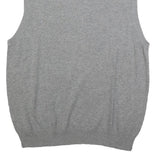 CHAPS Mens Grey Plain Cotton Sleeveless V-Neck Jumper L Knitwear Summer