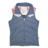 NIKE Womens Blue & Red Sleeveless Zip Polyester Blend Outdoor Jacket S