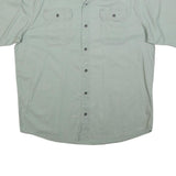WRANGLER Mens Green Cotton Blend Short Sleeve Shirt L Casual Workwear