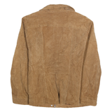 THE OUTWEAR Womens Beige Leather Zip Jacket L Suede Finish Stylish Outerwear
