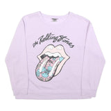 THE ROLLING STONES Womens Lilac Sweatshirt L Cotton Blend Crew Neck Long Sleeve