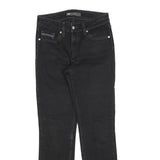 LEVI'S Womens Black Regular Straight Denim W26 L28 Zip Cotton Blend Jeans