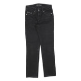 LEVI'S Womens Black Regular Straight Denim W26 L28 Zip Cotton Blend Jeans