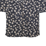 JOSEPH & FEISS Mens Black & Beige Silk Printed Shirt M Relaxed Fit Casual