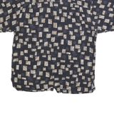 JOSEPH & FEISS Mens Black & Beige Silk Printed Shirt M Relaxed Fit Casual