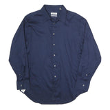 CALVIN KLEIN Mens Blue Shirt L Cotton Blend Classic Fit Long Sleeve Stylish