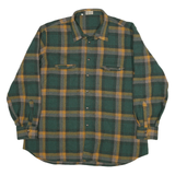 CA Mens Green & Yellow Check Shirt 2XL Long Sleeve Button Front Zipper Pockets