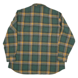 CA Mens Green & Yellow Check Shirt 2XL Long Sleeve Button Front Zipper Pockets