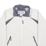 COLUMBIA Womens White & Grey Softshell Jacket M Polyester Blend Zip Outdoor