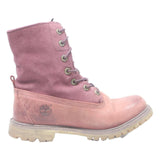 TIMBERLAND Womens Lace-Up Boots Pink Polyester UK 4 Comfortable Durable