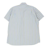 Avirex Striped Short Sleeve Shirt - 2XL Blue Cotton