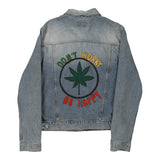 Don't Worry Be Happy Energie Graphic Denim Jacket - XL Blue Cotton