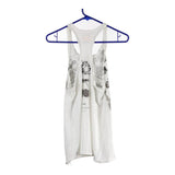 Vintage white Flower Power Vest - womens small