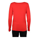 Armani Long Sleeve Top - Small Red Viscose