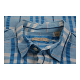 Vintage Burberry Brit Checked Short Sleeve Shirt - XS Blue Cotton