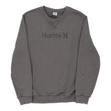 Hurley Spellout Sweatshirt - Medium Grey Cotton Blend