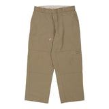 Dickies Double Knee Trousers - 38W 30L Beige Cotton Blend