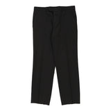 Hugo Boss Trousers - 34W 32L Black Wool Blend