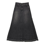 Vintage black Souvenir Denim Skirt - womens 28" waist