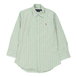 Age 11-12 Ralph Lauren Striped Shirt - Medium Green Cotton