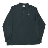 Vintage Lacoste Long Sleeve Polo Shirt - 2XL Black Cotton