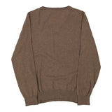 Vintage Fred Perry V-neck Jumper - Large Brown Wool