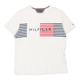 Vintage Tommy Hilfiger Graphic T-Shirt - XL White Cotton