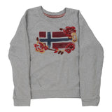 Vintage grey Napapijri Sweatshirt - womens small