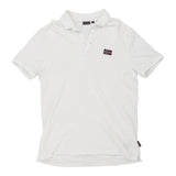 Vintage white Napapijri Polo Shirt - mens x-large