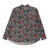 Vintage multicoloured Moon Classic Patterned Shirt - mens x-large
