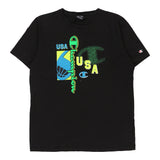 Age 15-16 Champion Spellout T-Shirt - 2XL Black Cotton