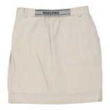 Vintage Moschino Mini Skirt - 27W UK 8 Beige Cotton