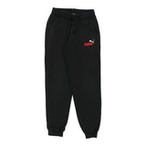 Age 11-12 Puma Joggers - Medium Black Cotton Blend