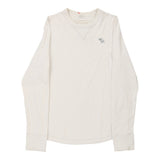 Abercrombie & Fitch Long Sleeve T-Shirt - Medium Cream Cotton