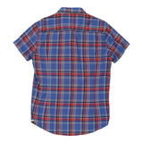 Lee Checked Short Sleeve Shirt - Small Blue Cotton