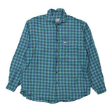 Rifle Checked Flannel Shirt - XL Blue Cotton