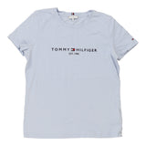Tommy Hilfiger Spellout T-Shirt - Medium Blue Cotton