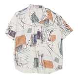 Vintage white Le Bassett Patterned Shirt - mens medium