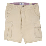 Keep In Touch Cargo Shorts - 39W 13L Cream Cotton