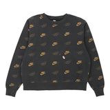 Nike Spellout Sweatshirt - Small Grey Cotton Blend