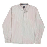 Vintage white Striped Armani Exchange Shirt - mens x-large