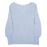 BLEND Womens Blue Jumper V-Neck Basic Knit L Comfortable Stylish Soft
