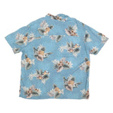 ISLAND SHORES Mens Blue Pineapple Floral Rayon Shirt 2XL Summer Casual