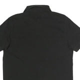TOMMY HILFIGER Mens Black Short Sleeve Logo Polo Shirt M Cotton Blend Casual