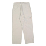 PACIFIC WAVES Womens Cotton Blend White Regular Straight Trousers W32 L27 Casual